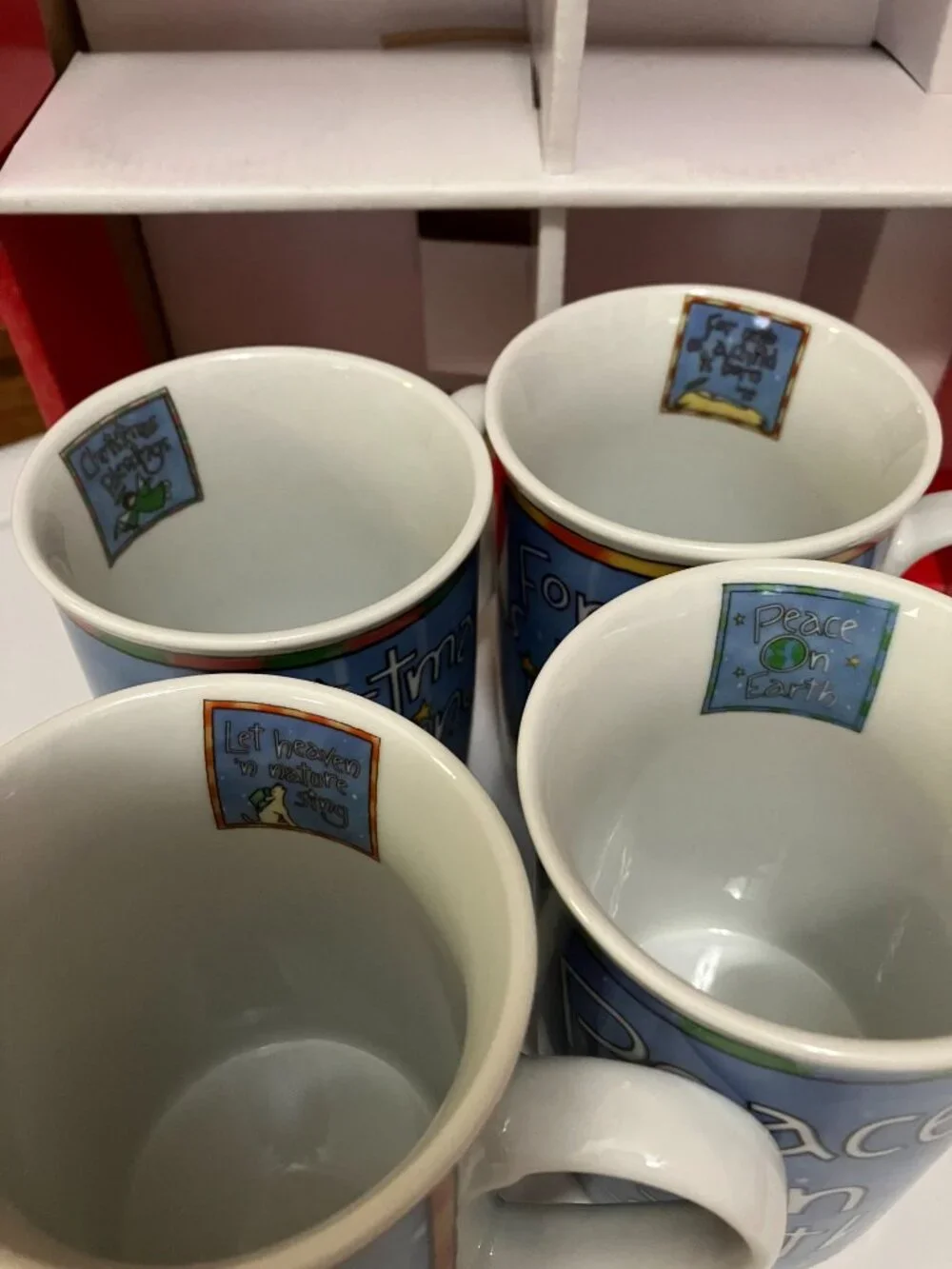 EIGHT Christmas Mugs Brand New in Box TWO boxes of 4 Cups
